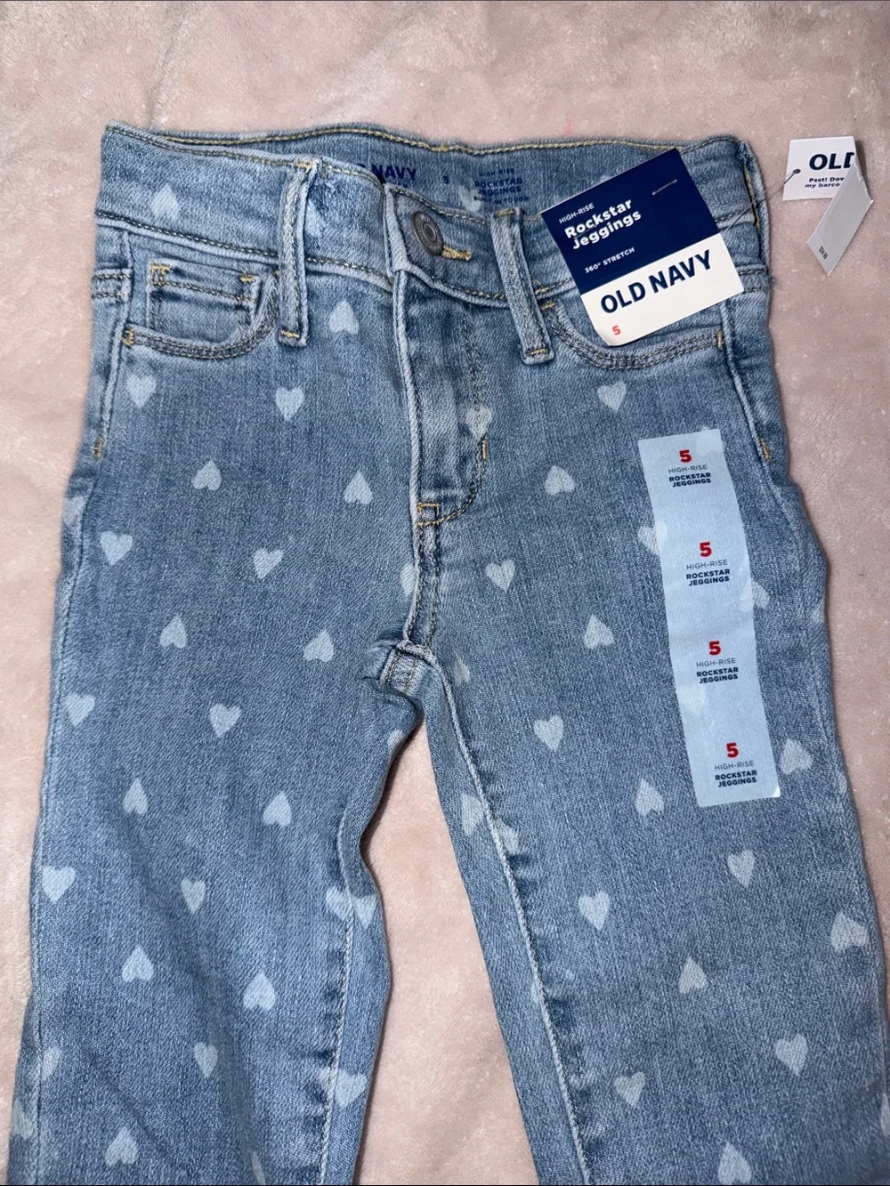 Old Navy Light Blue Heart Print Skinny Jeans